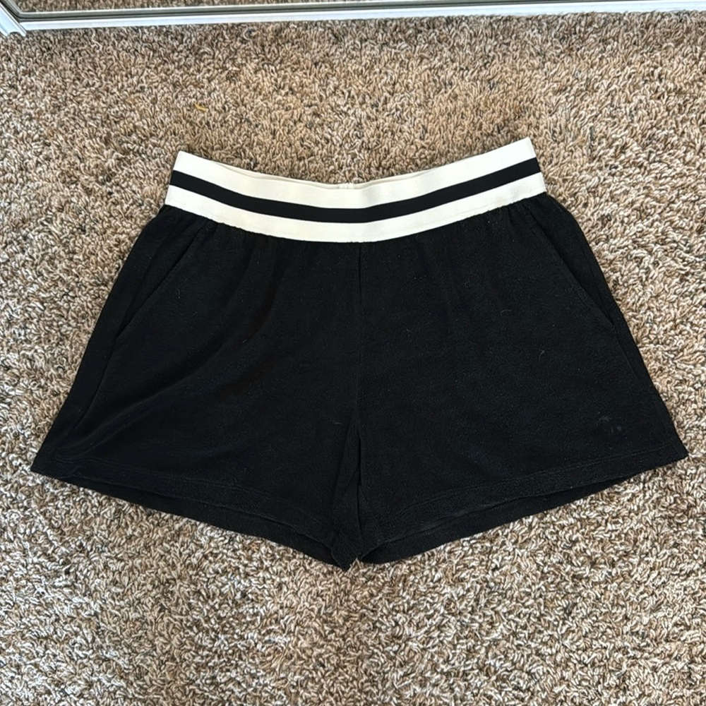 Black Terry Cloth Shorts